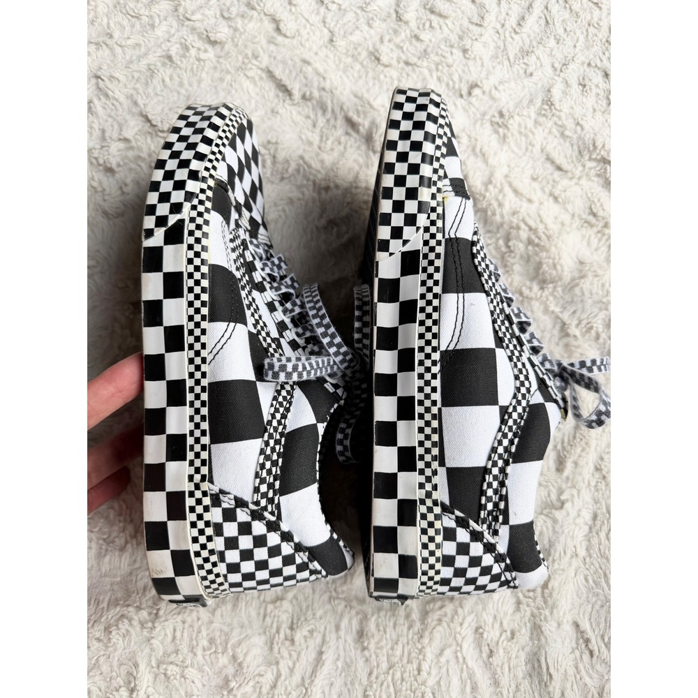 Vans Old Skool All Over Checkerboard Platform Sneakers Black True White 8 - Picture 10 of 11